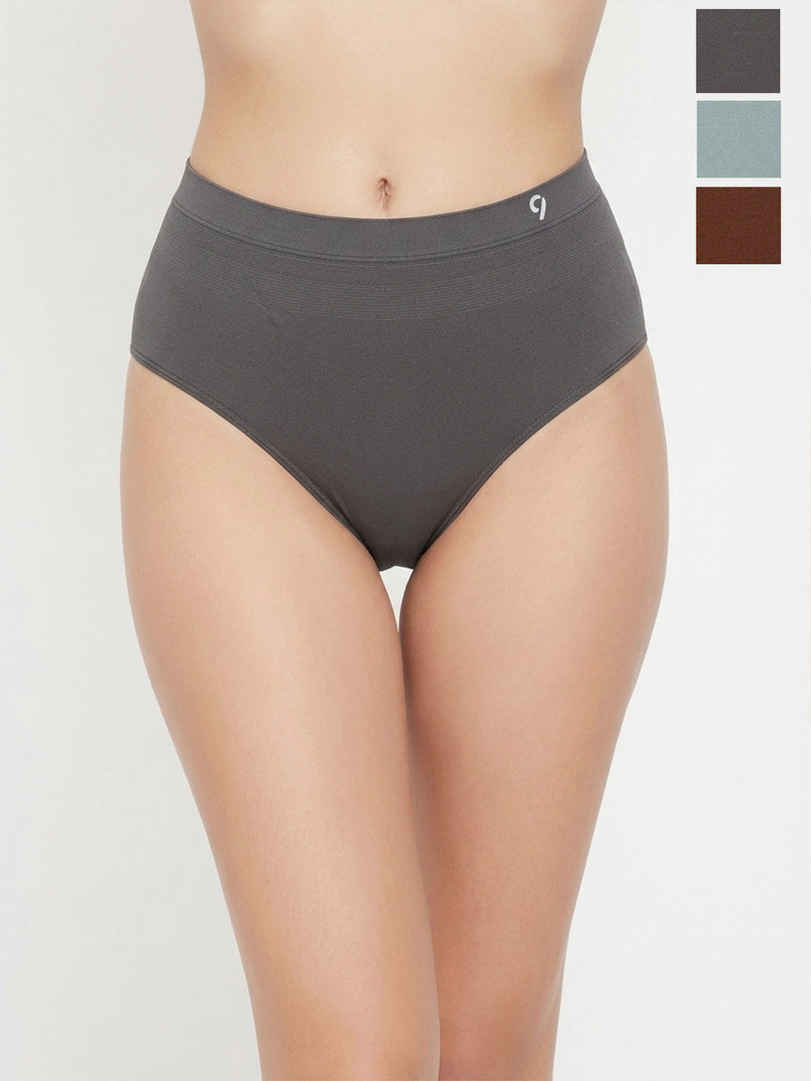 Women Pack of 3 Seamless High-Rise High-Coverage Briefs