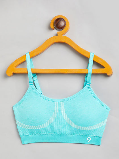 Seamless Solid Wire Free Ribbed Structure Basic Bra for Women