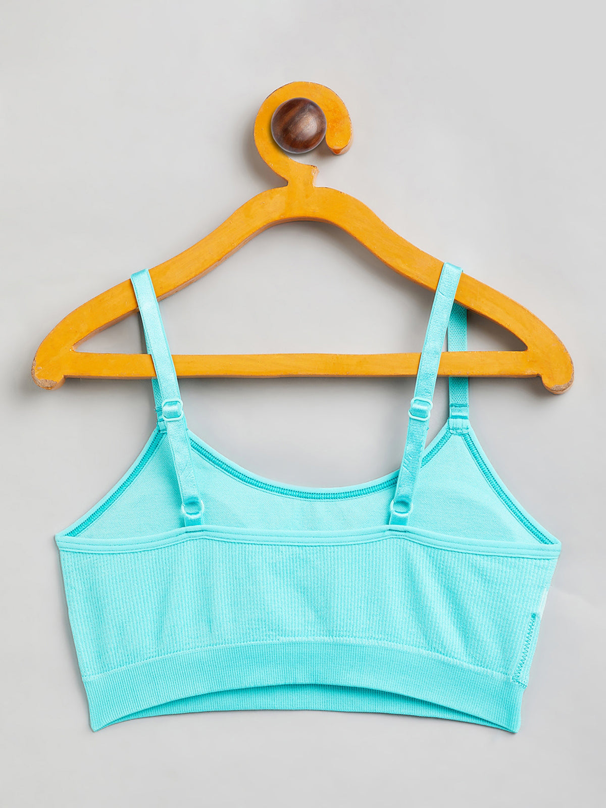 Seamless Solid Wire Free Ribbed Structure Basic Bra for Women