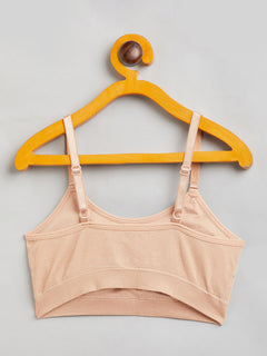 Seamless Solid Wire Free Ribbed Structure Basic Bra for Women