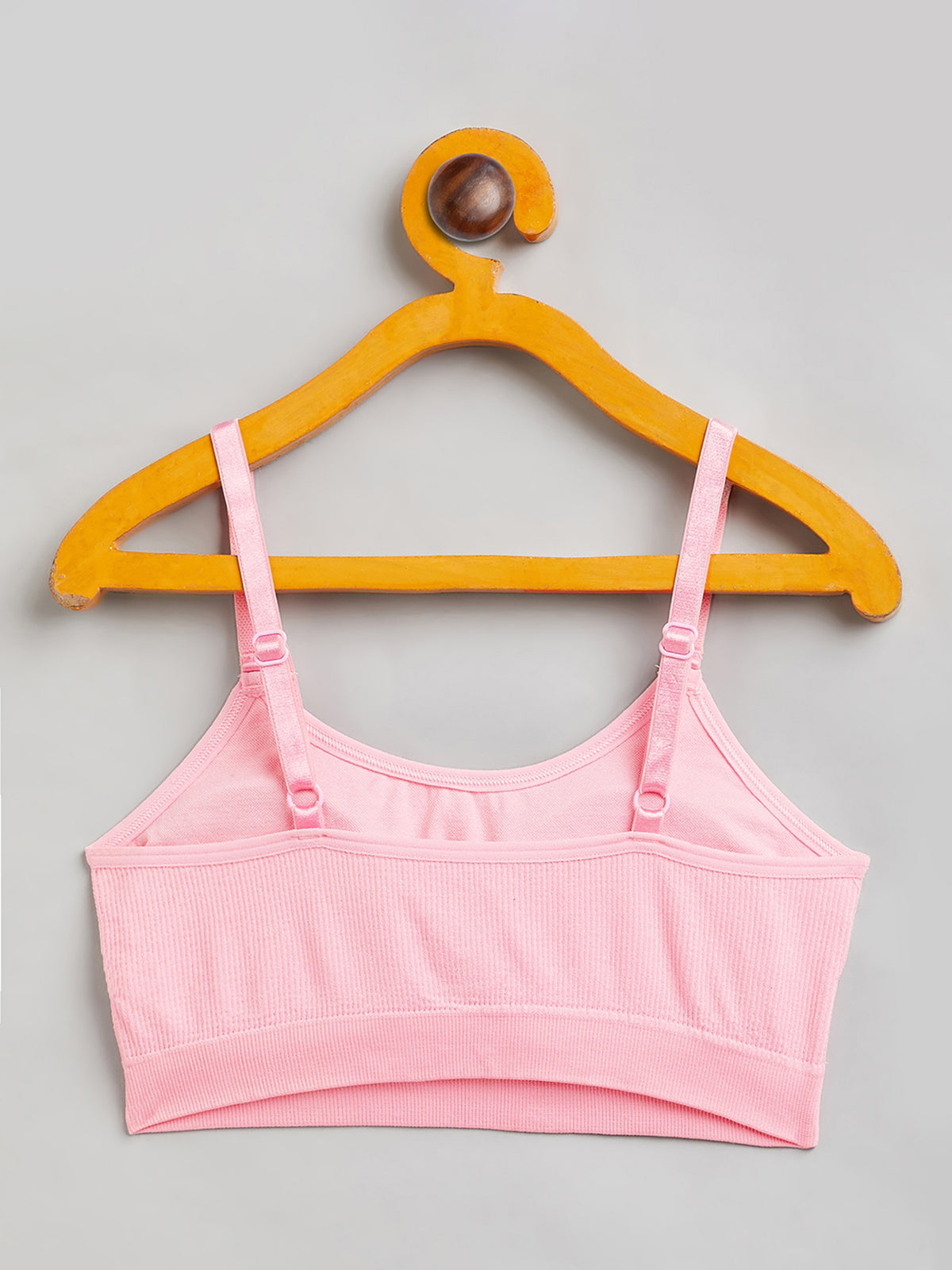 Seamless Solid Wire Free Ribbed Structure Basic Bra for Women