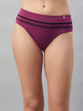 Seamless Striped Solid Mid Brief Combo For Ladies