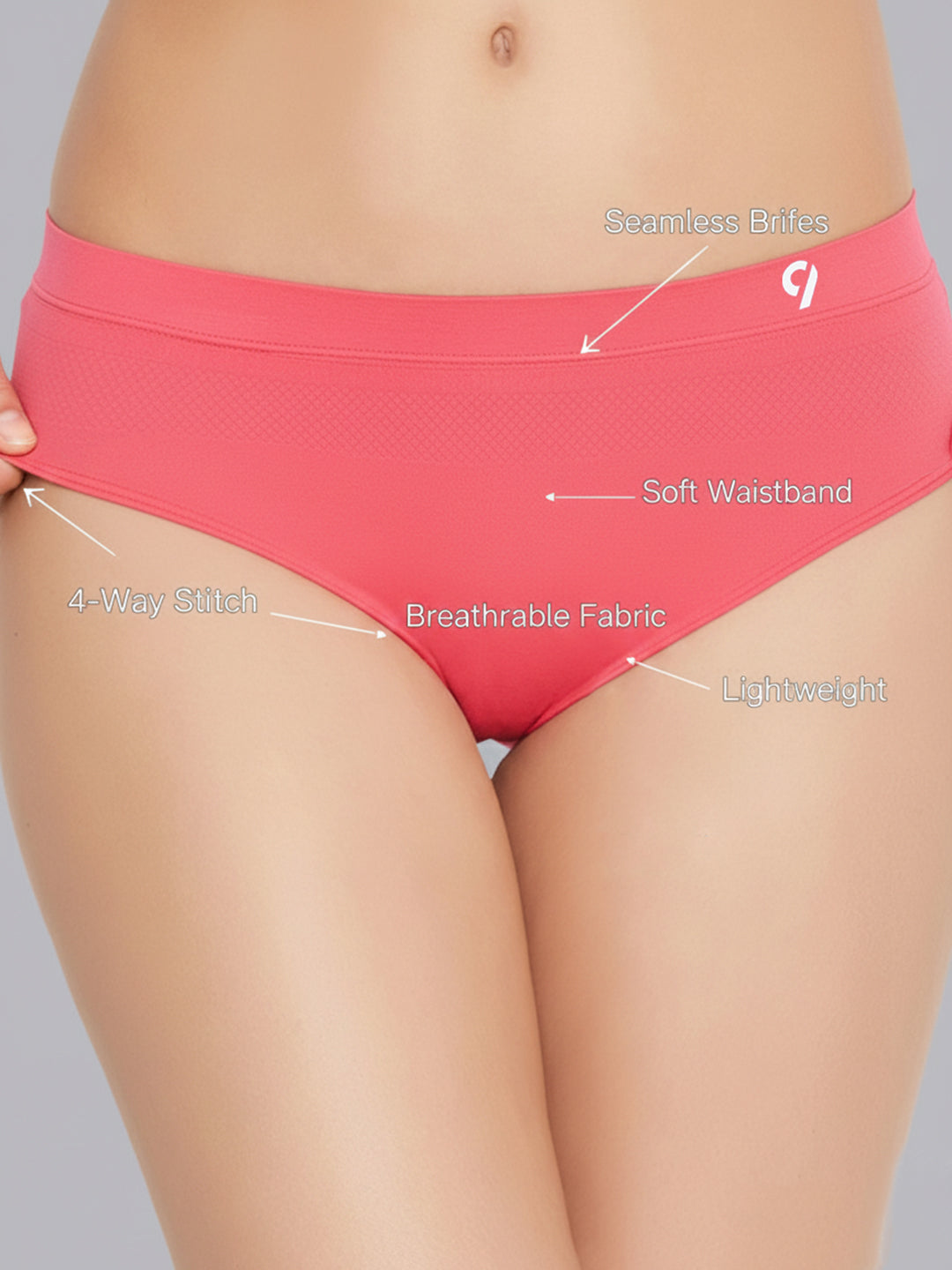 Women Seamless Mid-Rise Lightweight & Breathable Briefs (Pack Of 3)