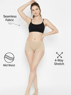 Women Seamless Boy Shorts Breathable & Soft Waistband(Pack Of 2)