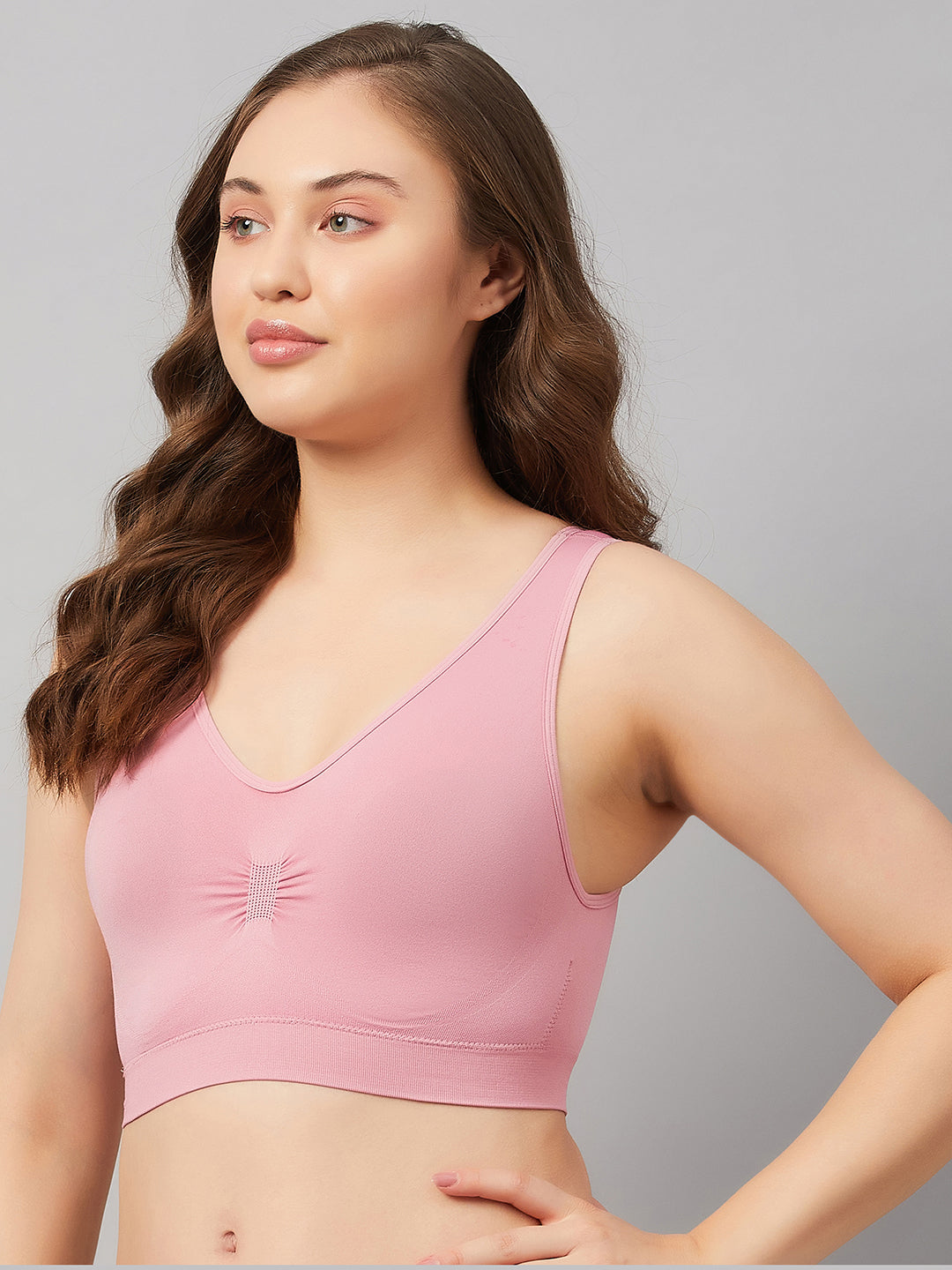 Seamless Women`s Full Coverage Basic Bra with Removable Pads