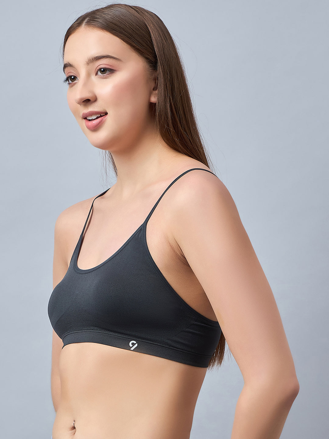 C9 Airwear Grey Non padded Seamless Basic Bra for Girls - Grey