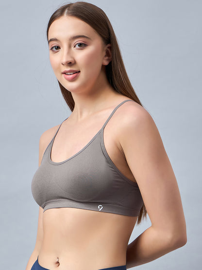 C9 Airwear Grey Non padded Seamless Basic Bra for Girls - Grey