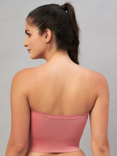 Seamless Wire free  Padded Full coverage Bandeau Bra  with detachable straps