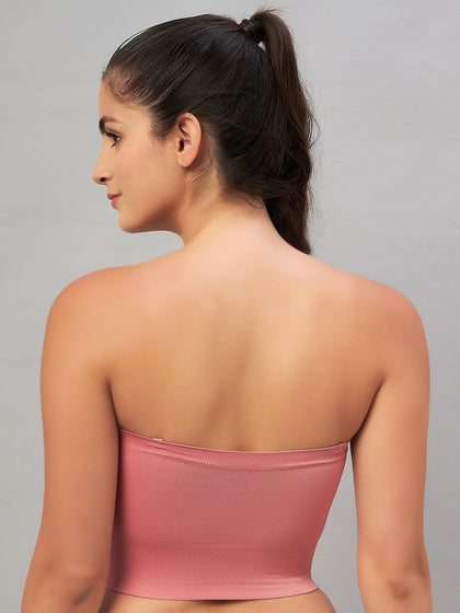 Seamless Wire free  Padded Full coverage Bandeau Bra  with detachable straps