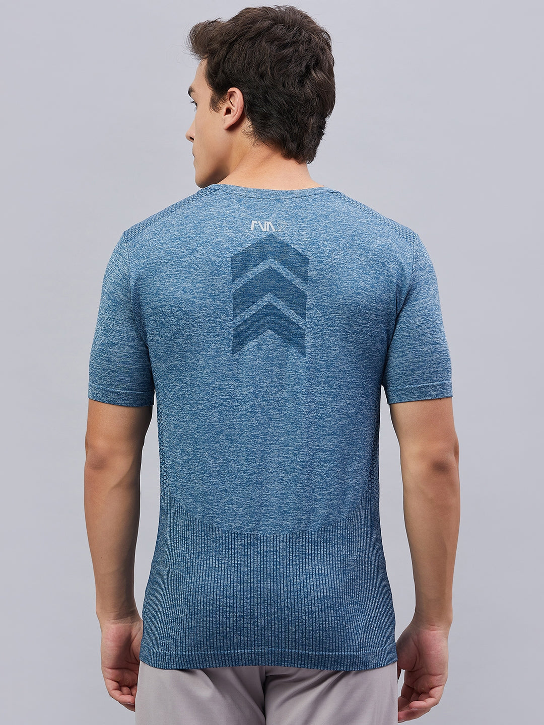 Men's Seamless  Melange Moisture-Wicking Sports T-Shirt