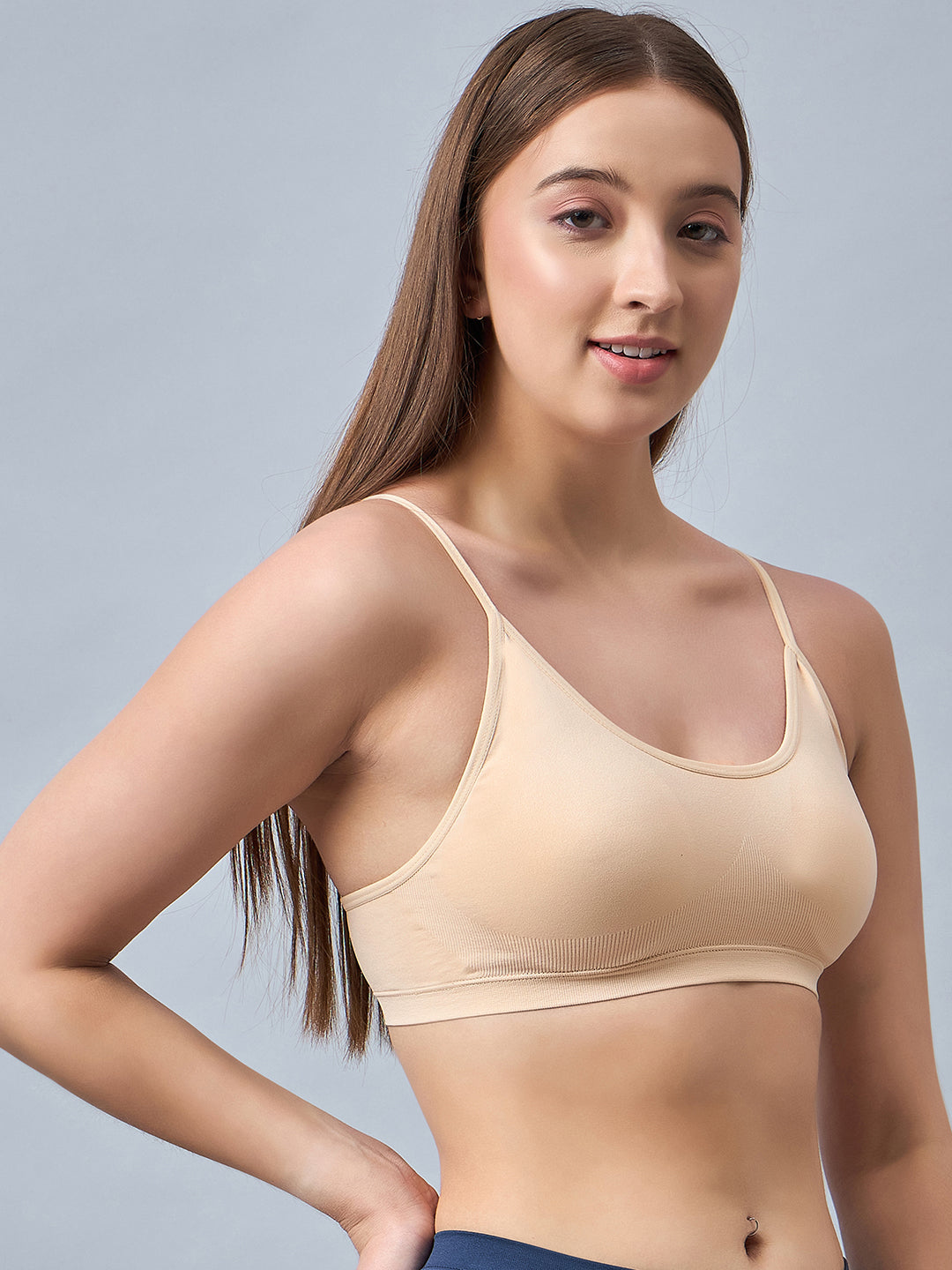 C9 Airwear Grey Non padded Seamless Basic Bra for Girls - Grey