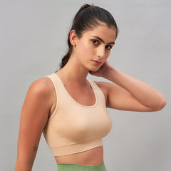 Seamless Solid women's seamless Sports Bra - Nude