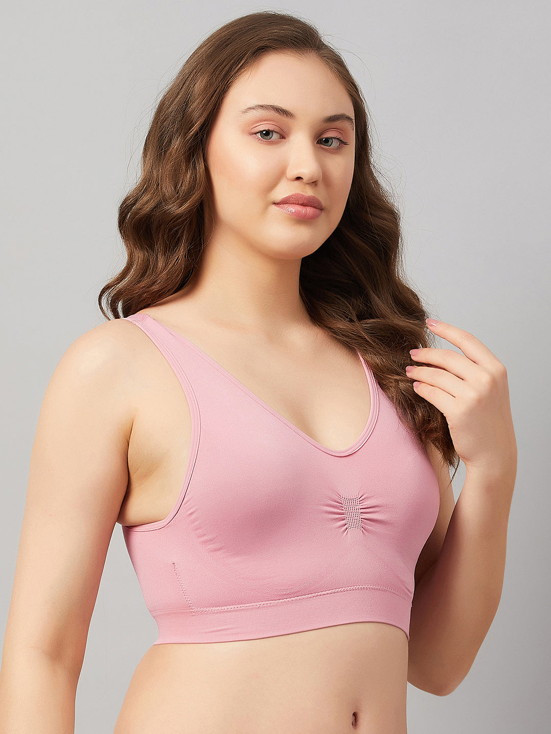 Seamless Women`s Full Coverage Basic Bra with Removable Pads