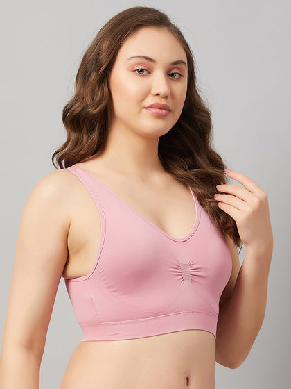 Seamless Women`s Full Coverage Basic Bra with Removable Pads