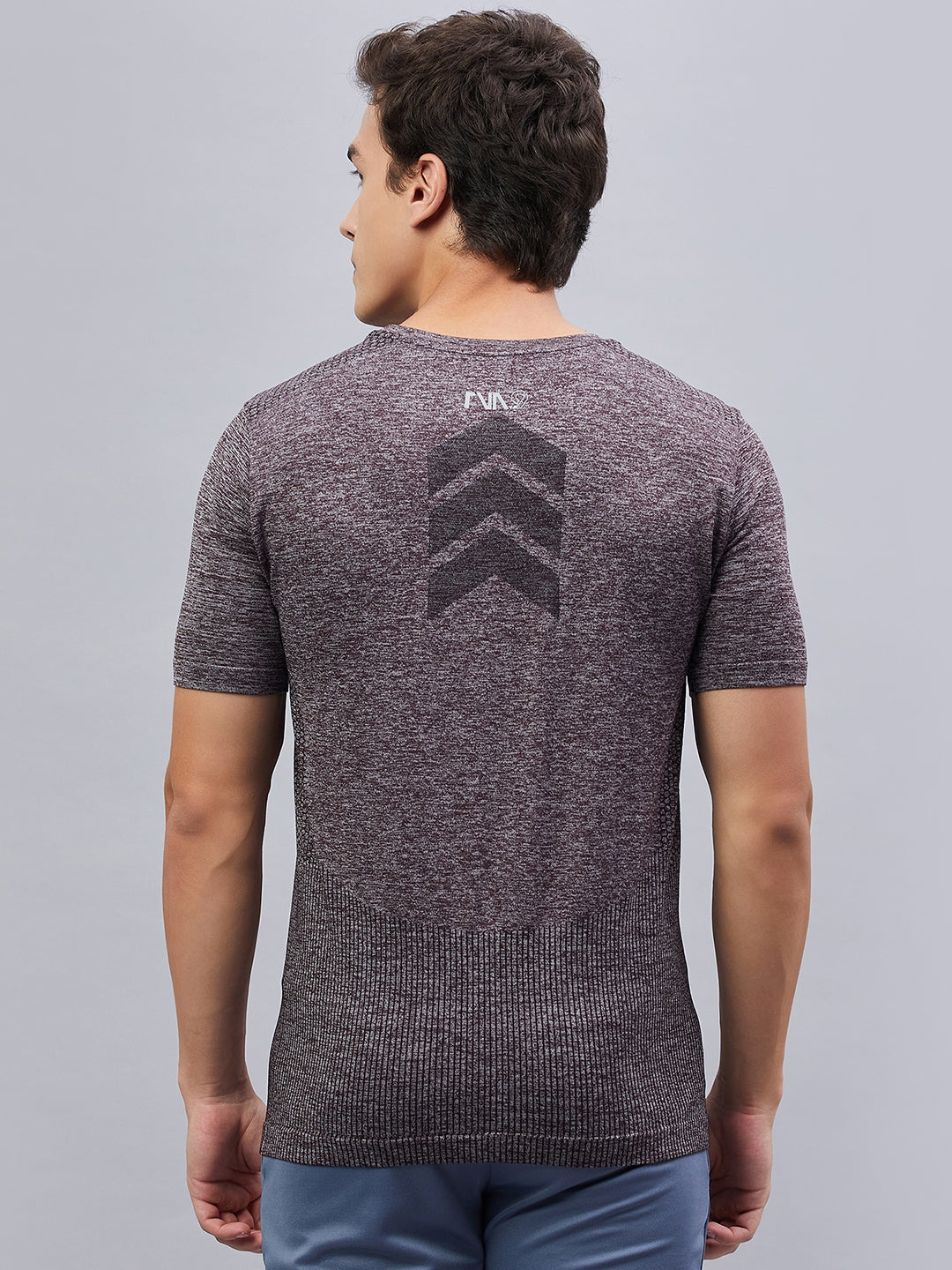 Men's Seamless  Melange Moisture-Wicking Sports T-Shirt