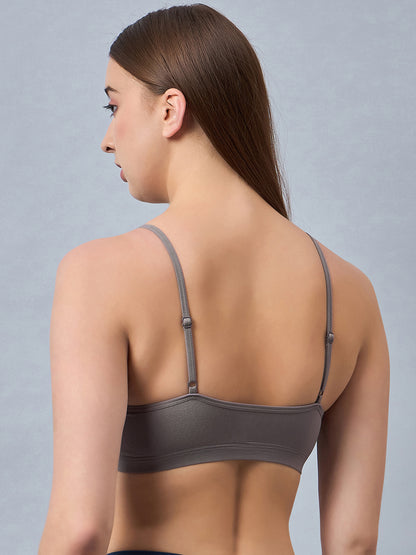 C9 Airwear Grey Non padded Seamless Basic Bra for Girls - Grey