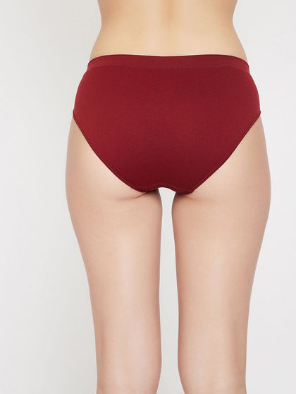 Seamless Women's Mid Waist Solid Briefs