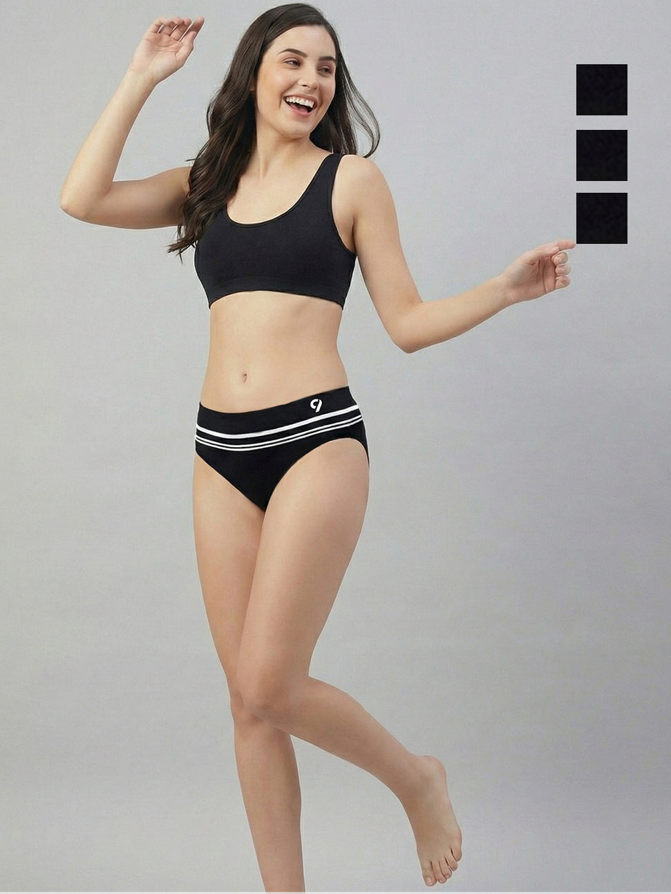 Women Striped Seamless Briefs Ultra Soft & Breathable (Pack Of 3)
