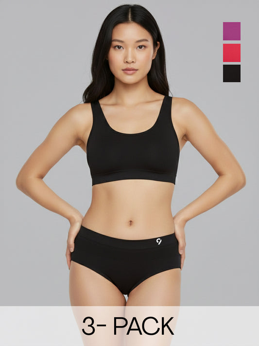 Women Seamless Mid-Rise Lightweight & Breathable Briefs (Pack Of 3)