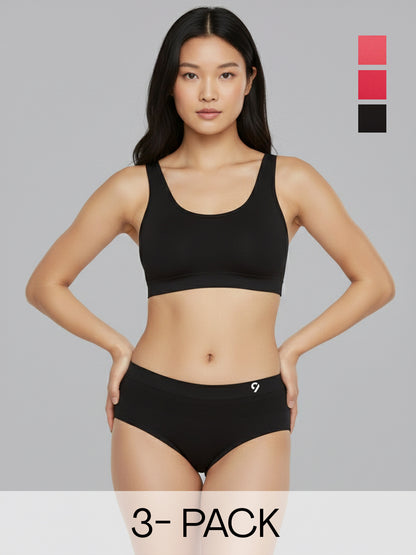 Women Seamless Mid-Rise Lightweight & Breathable Briefs (Pack Of 3)