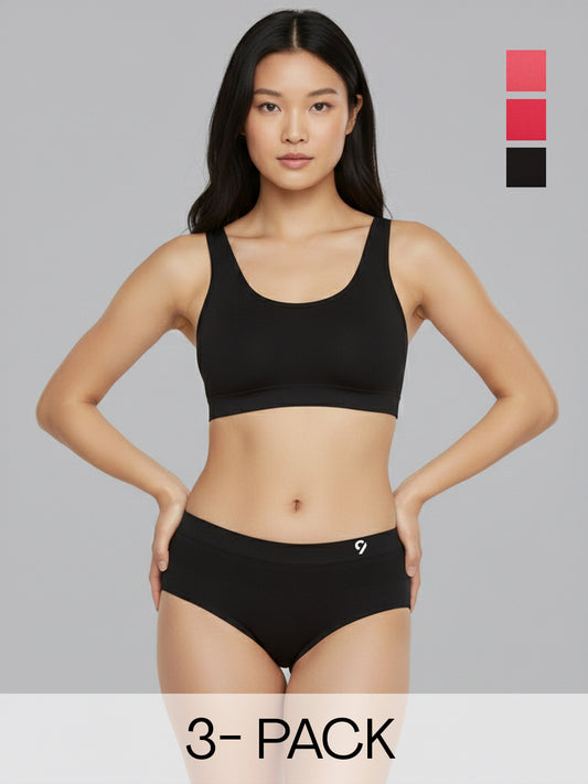 Women Seamless Mid-Rise Lightweight & Breathable Briefs (Pack Of 3)