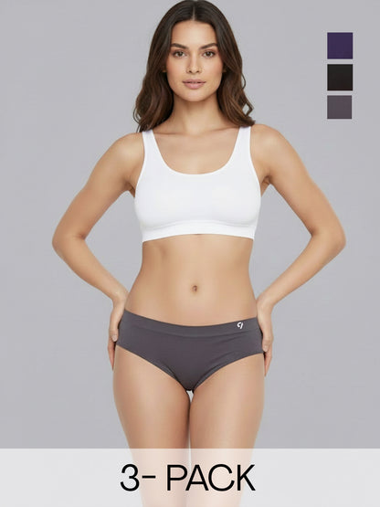 Women Seamless Mid-Rise Lightweight & Breathable Briefs (Pack Of 3)