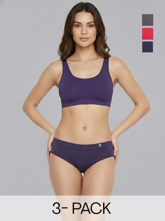 Women Seamless Mid-Rise Lightweight & Breathable Briefs (Pack Of 3)