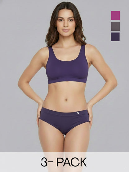 Women Seamless Mid-Rise Lightweight & Breathable Briefs (Pack Of 3)