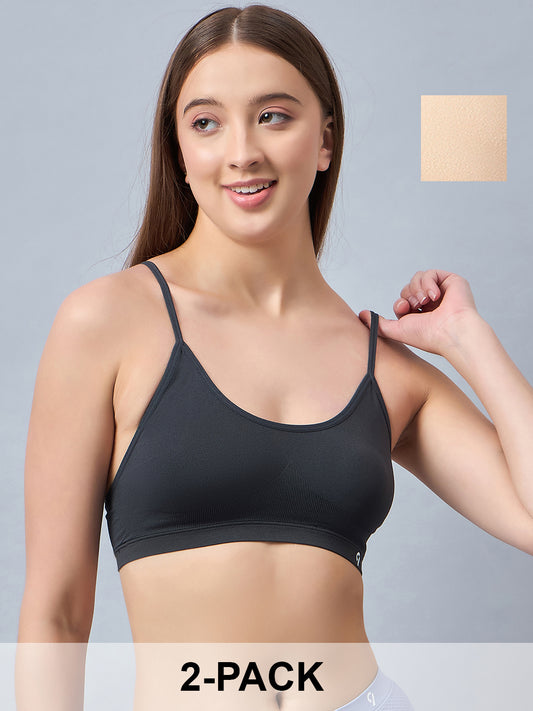 Solid 4-Way Stretch Seamless Lightly Padded Teen Bra Pack Of 2