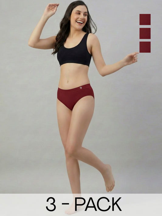 Women Seamless Mid-Rise Soft & Breathable Briefs(Pack Of 3)