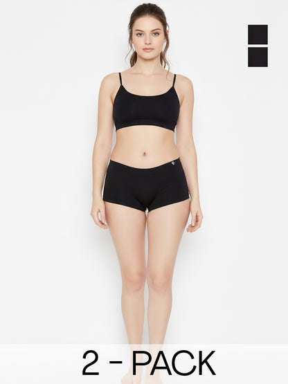 Women's Seamless Soft & Breathable Boy Shorts Panties (Pack Of 2)