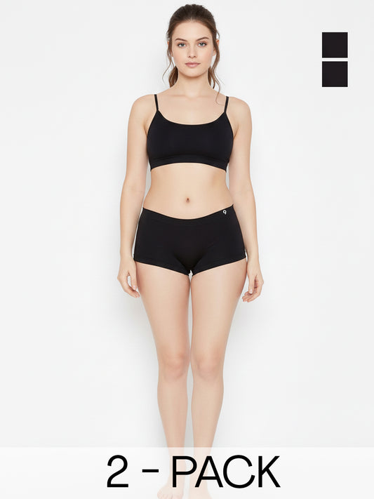 Women's Seamless Soft & Breathable Boy Shorts Panties (Pack Of 2)