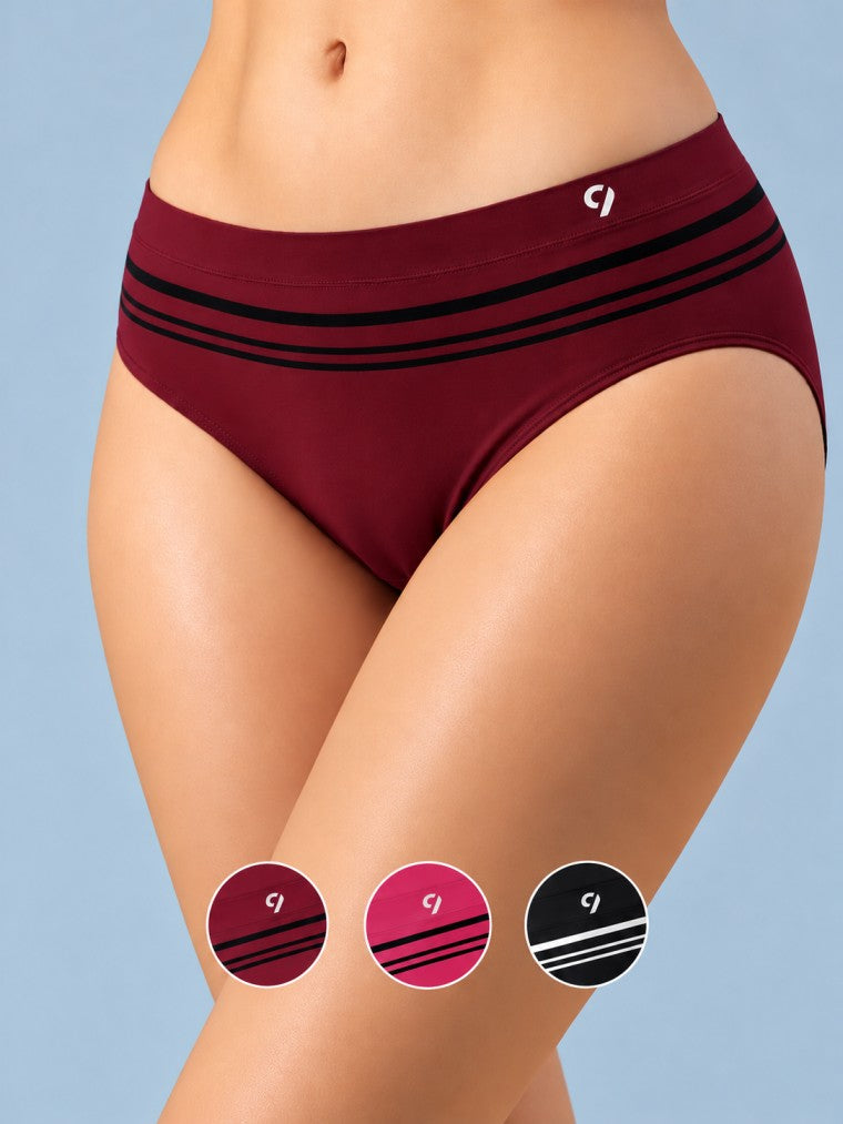 Seamless Striped Briefs (Pack Of 3)