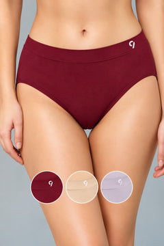 Seamless  High-Rise Soft & Lightweight Hipster Briefs (Pack of 3)