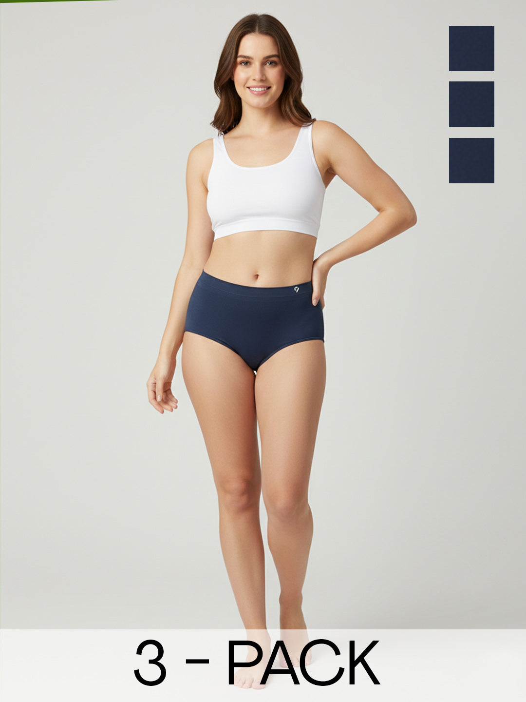 C9 Airwear Seamless Women's Hipster Pack of 3 Breathable Panties 4-Way Stretch & Quick-Dry