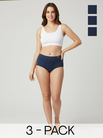 C9 Airwear Seamless Women's Hipster Pack of 3 Breathable Panties 4-Way Stretch & Quick-Dry