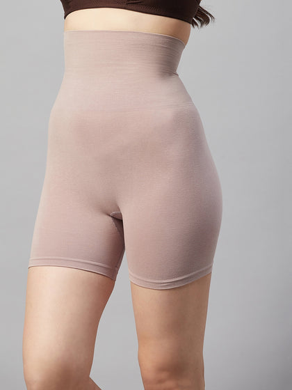Seamless Cotton High Waist Thigh Shaper For  - Latte