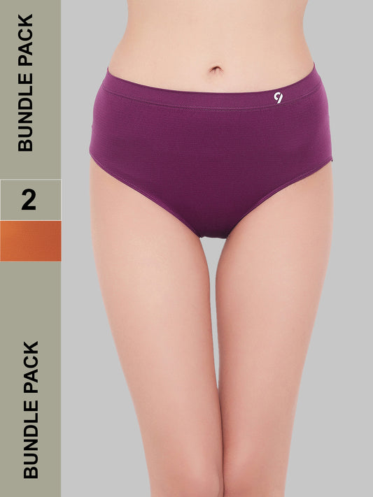 C9 AIRWEAR High-Rise Anti Bacterial Hipster Briefs for Women -  Pack Of 2