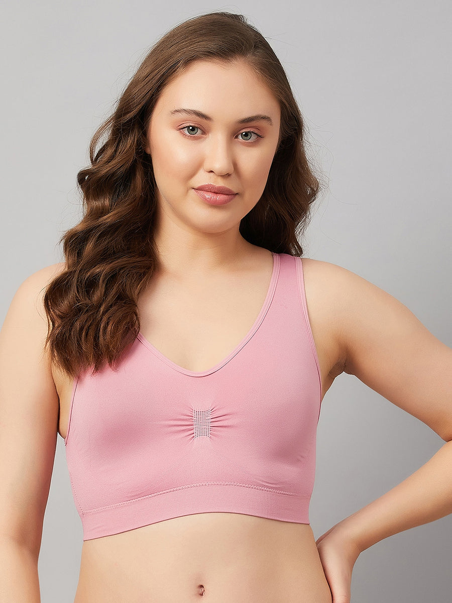 C9 Airwear Seamless Full Coverage Basic Bra with Removable Pads - Pink