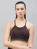 Seamless Women`s  Sports Bra with Thin Straps and Mesh
