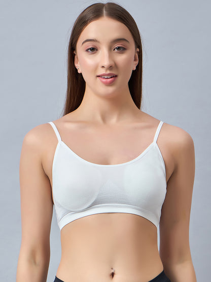 C9 Airwear White Non Padded Seamless Basic Bra for Girls - White