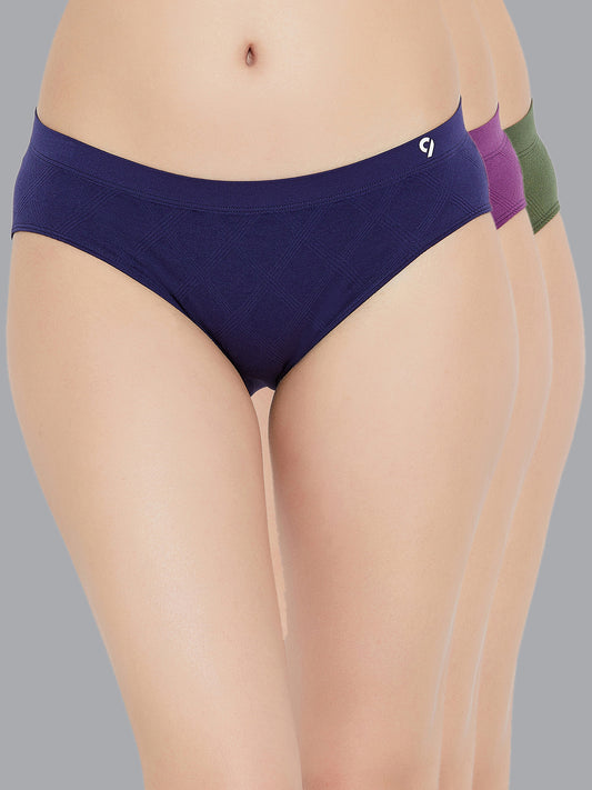 Women's Seamless Solid  Mid Wasit Dark Shade Panty