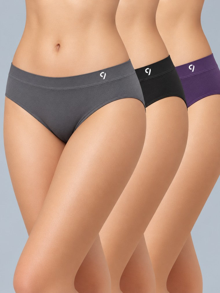 Seamless Mid-Waist Briefs - Pack Of 3