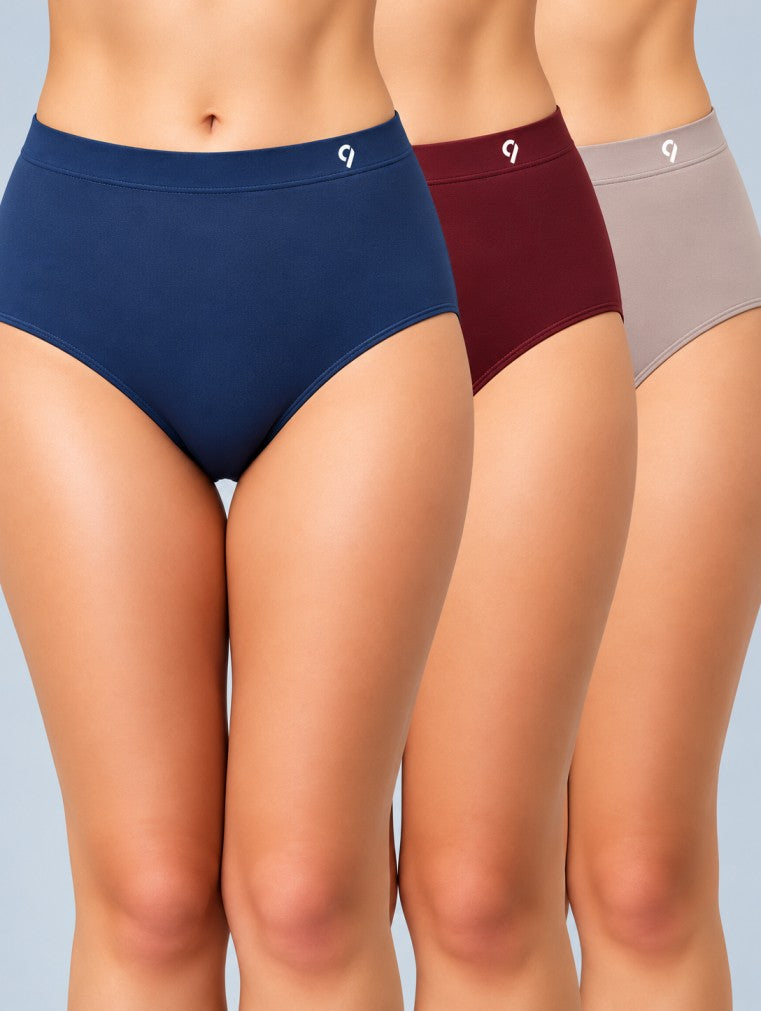 Seamless  High-Rise Soft & Lightweight Hipster Briefs (Pack of 3)