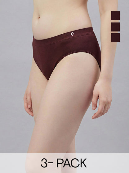 Women Seamless Ultra Soft & Comfort Mid Rise Panties (Pack Of 3)