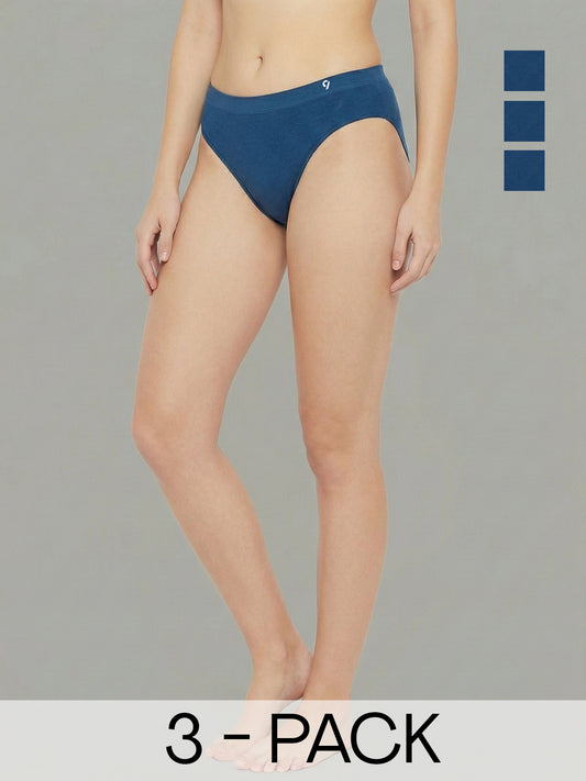 Women’s Seamless Ultra Soft & Breathable Mid Rise Panties (Pack Of 3)