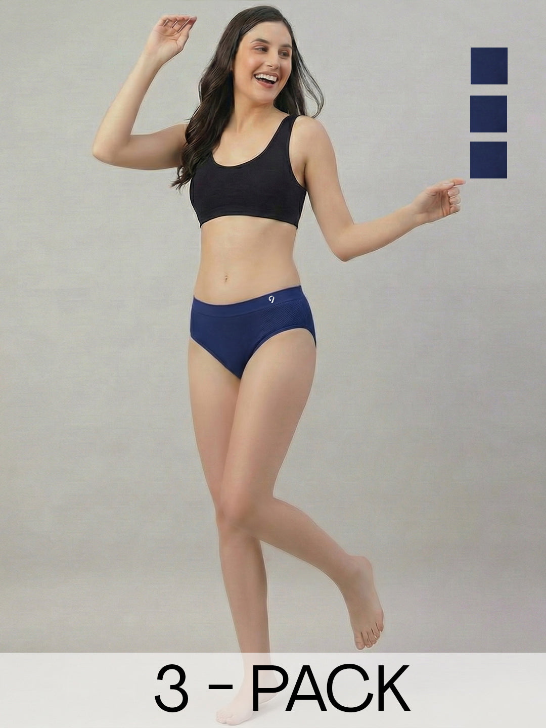 Women Seamless Mid-Rise Soft &Breathable Briefs(Pack Of 3)