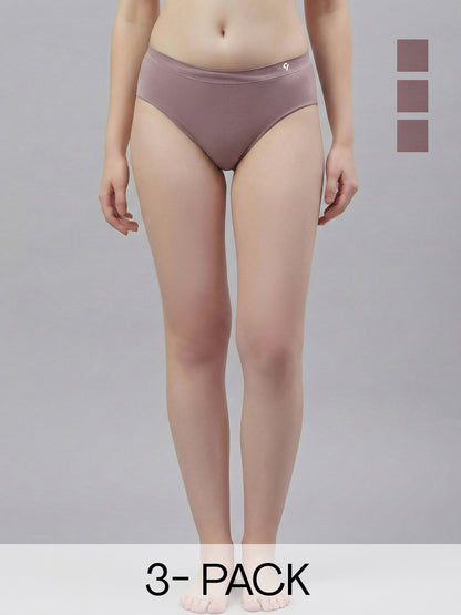 Women Seamless Ultra Soft & Comfort Mid Rise Panties (Pack Of 3)