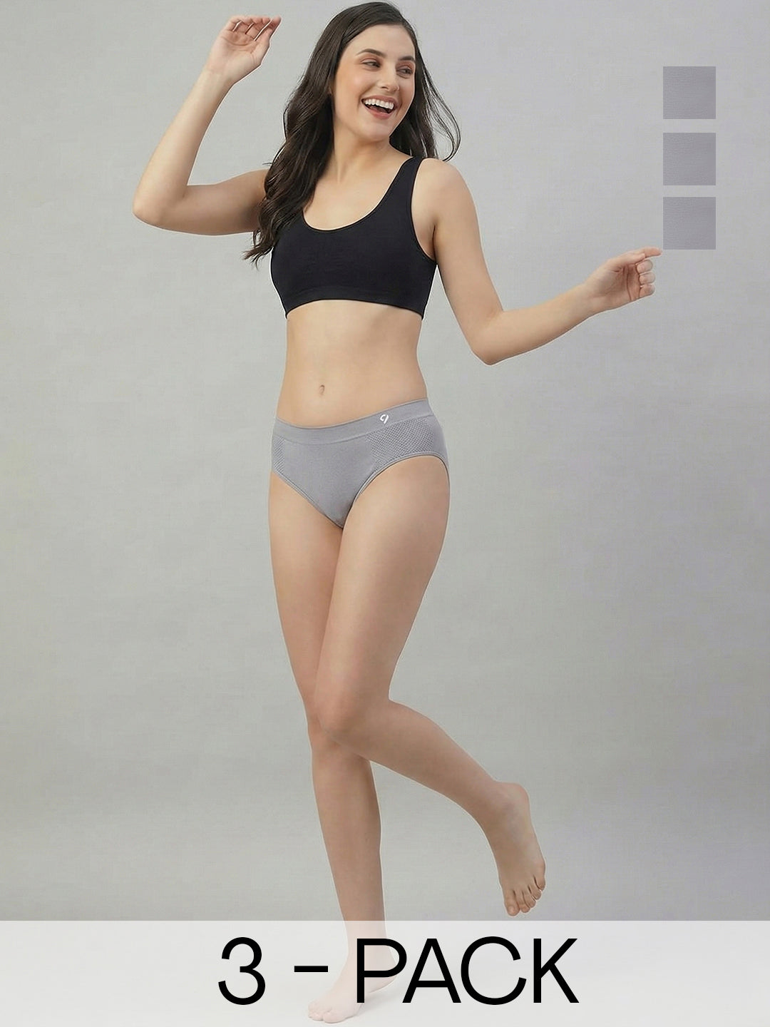 Women Seamless Mid-Rise Soft &Breathable Briefs(Pack Of 3)