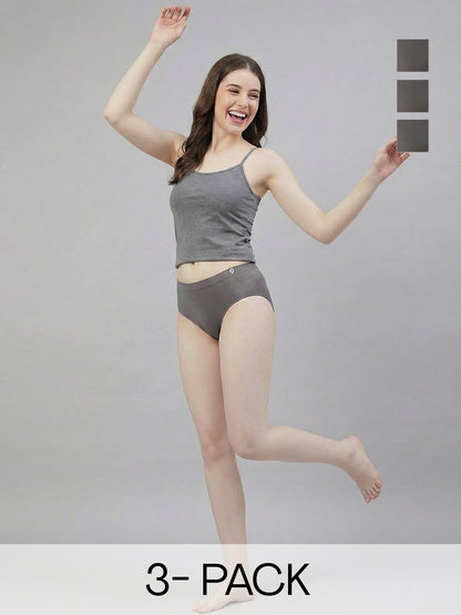 Women Seamless Ultra Soft & Comfort Mid Rise Panties (Pack Of 3)